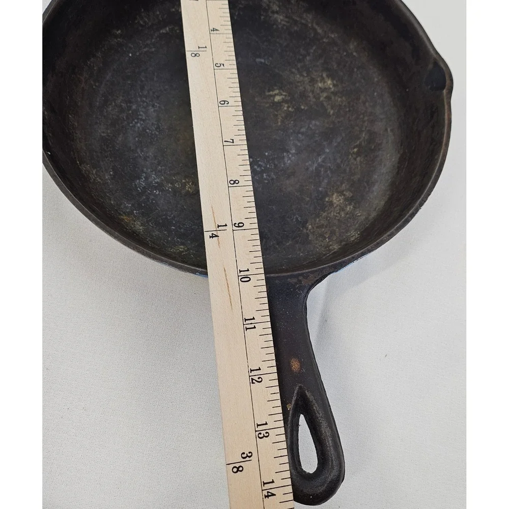 Vintage Hand Painted Cast Iron Skillet Barn Landscape Folk Art‎ Sara Wolak 1994
